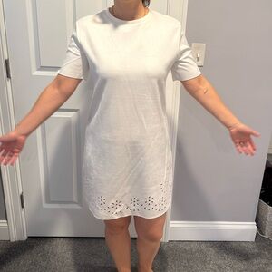 Elegant White Eyelet Dress